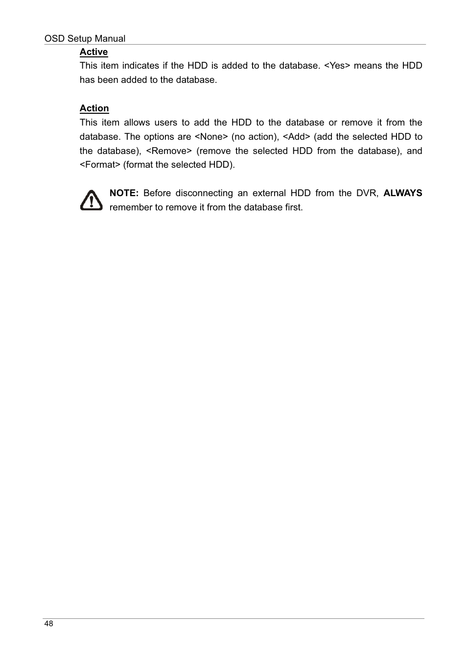 ARM Electronics DVRHD OSD User Manual | Page 49 / 67