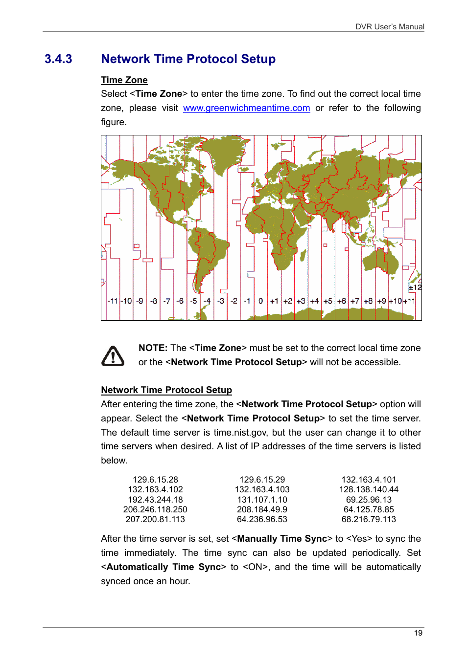 3 network time protocol setup | ARM Electronics DVRHD User Manual | Page 20 / 78