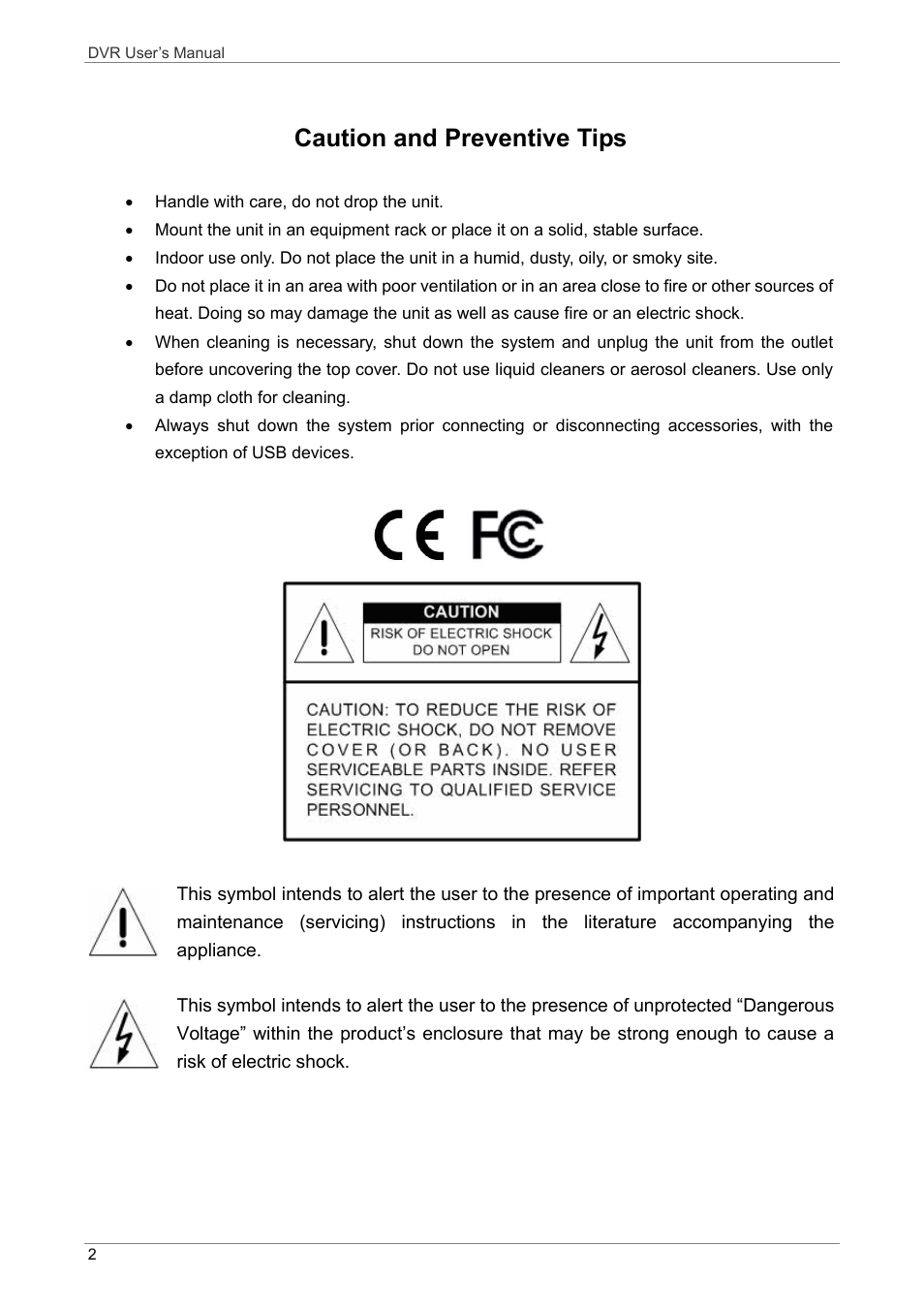 Caution and preventive tips | ARM Electronics DVRHD User Manual | Page 3 / 78