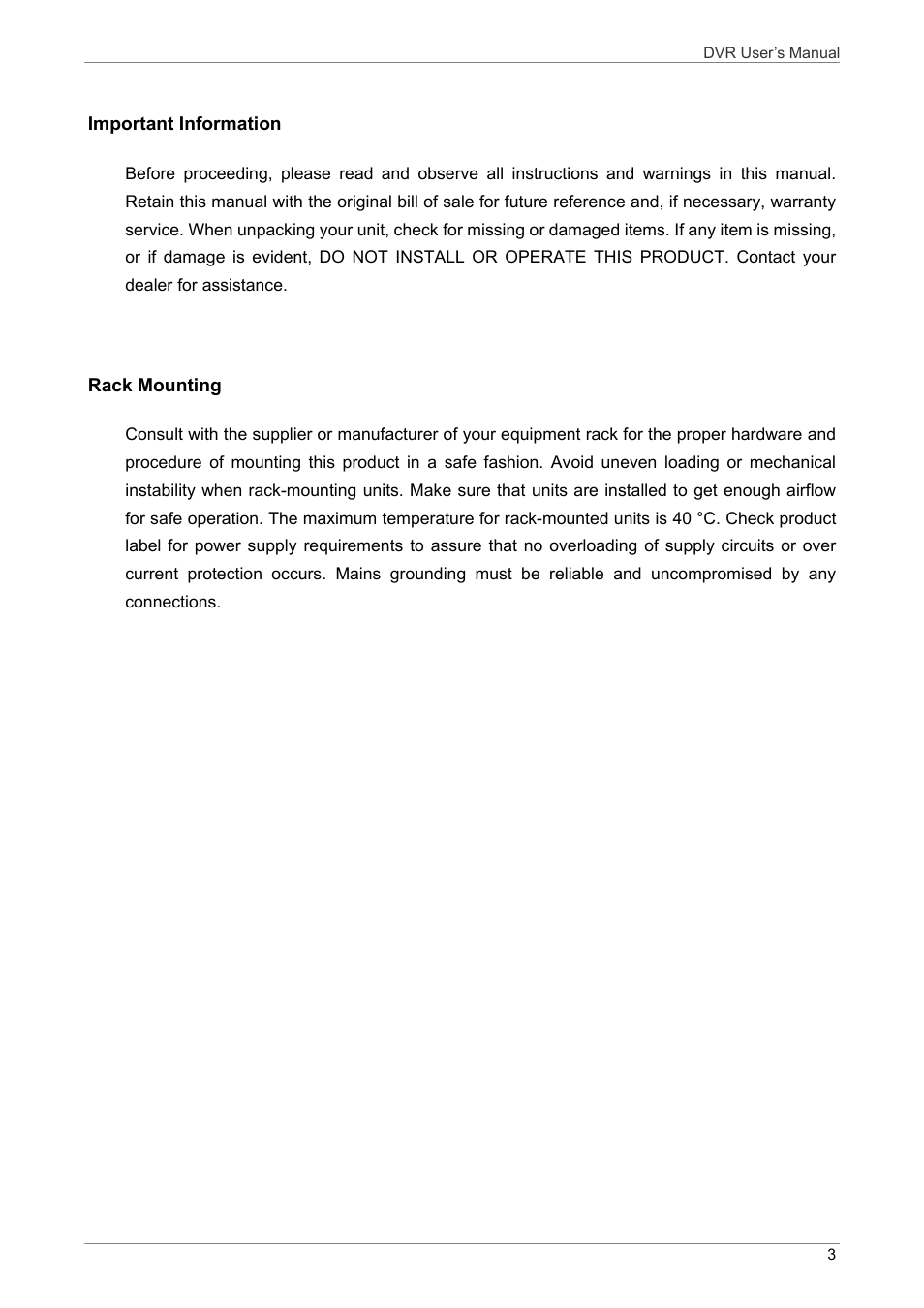 ARM Electronics DVRHD User Manual | Page 4 / 78