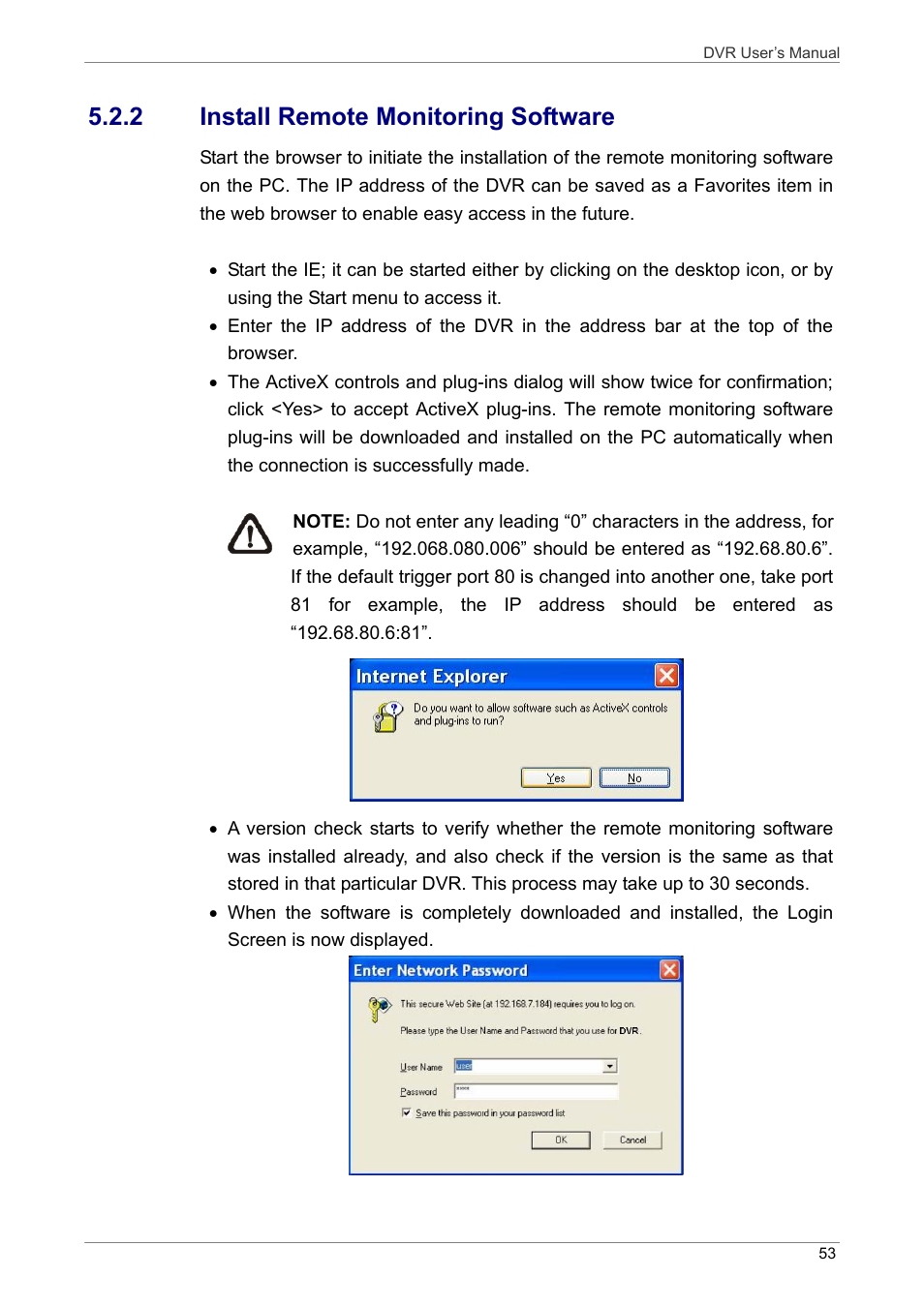 2 install remote monitoring software | ARM Electronics DVRHD User Manual | Page 54 / 78