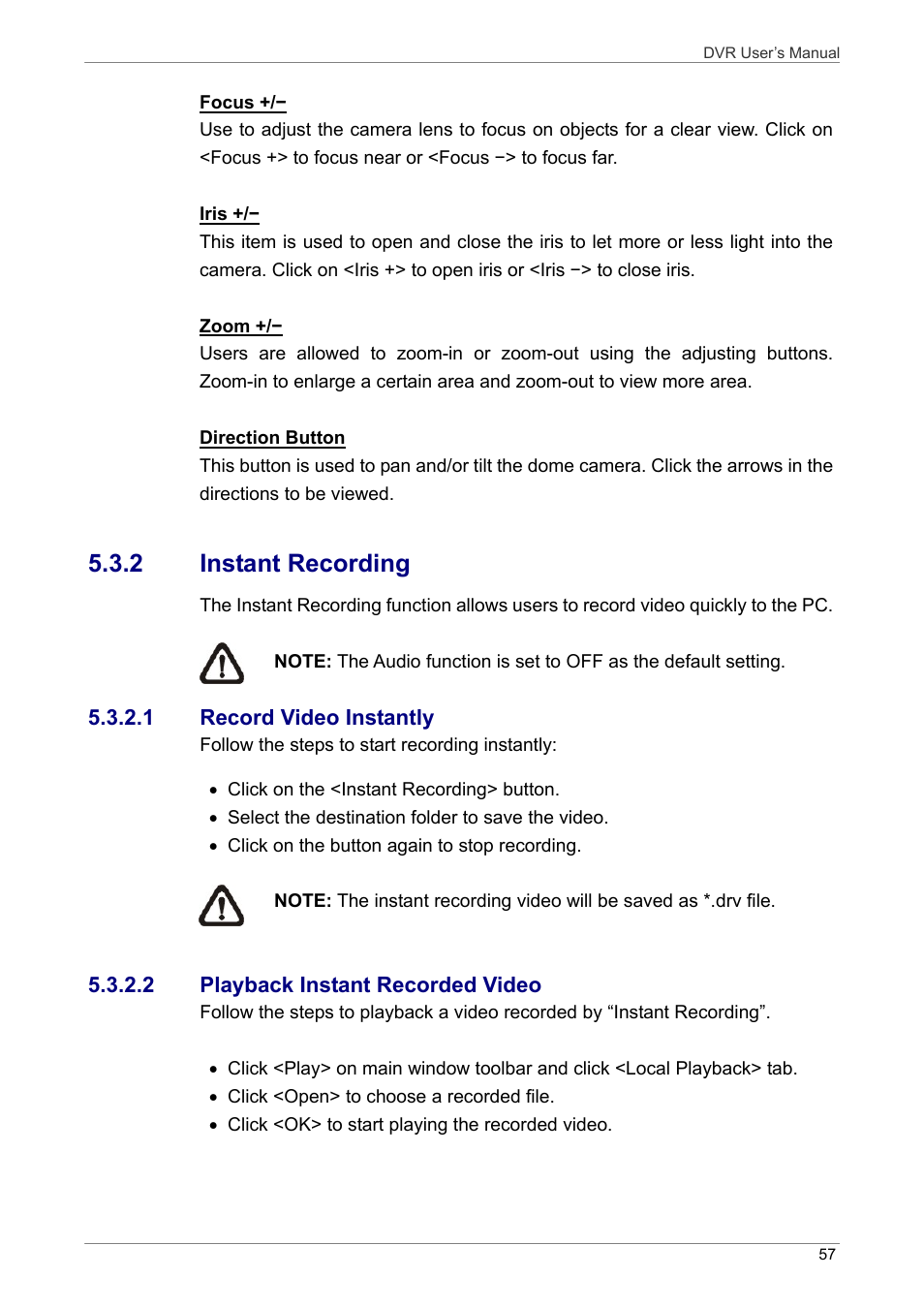 2 instant recording | ARM Electronics DVRHD User Manual | Page 58 / 78