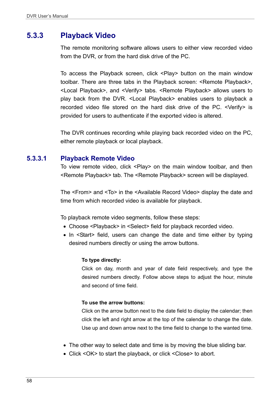 3 playback video | ARM Electronics DVRHD User Manual | Page 59 / 78