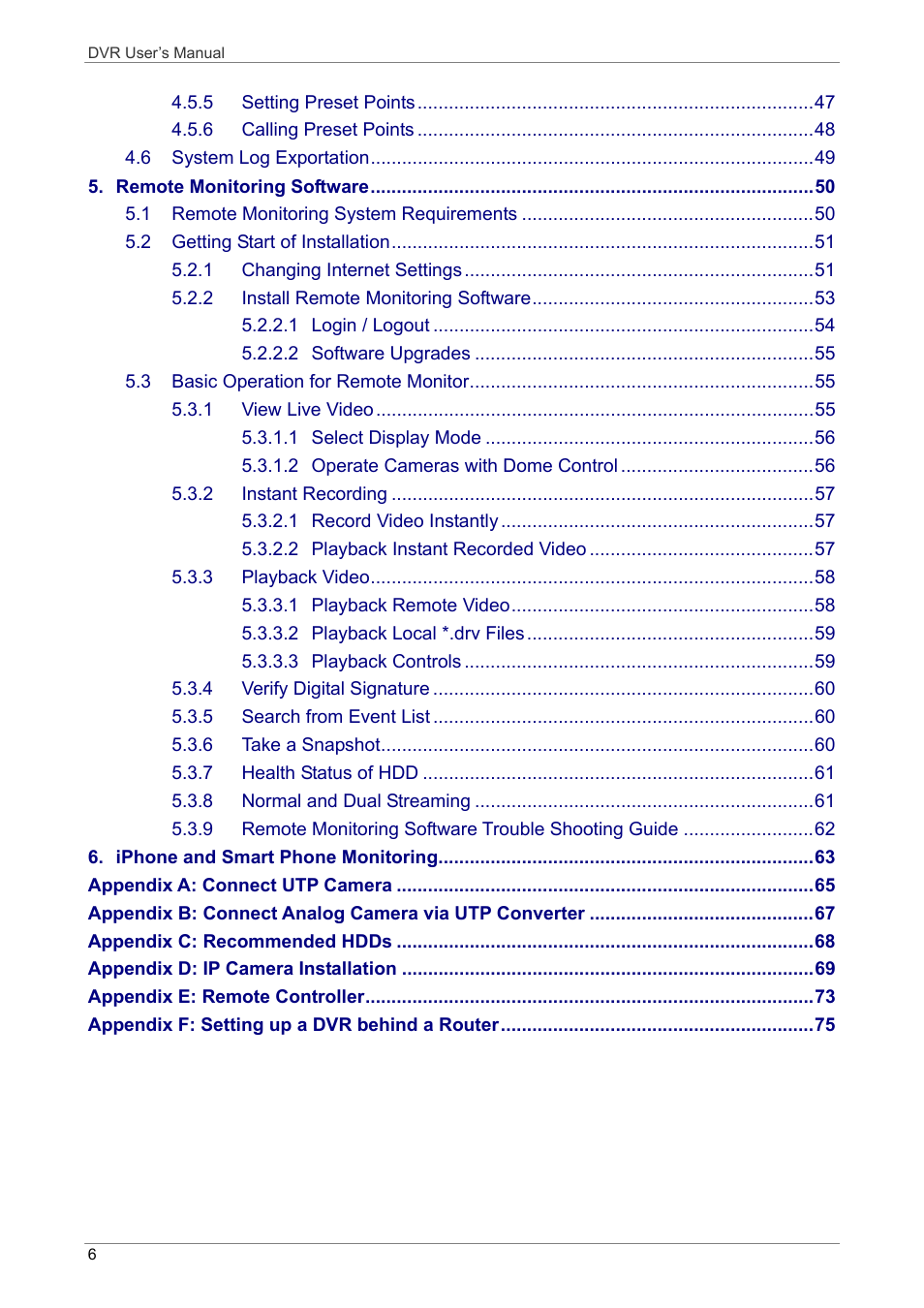 ARM Electronics DVRHD User Manual | Page 7 / 78