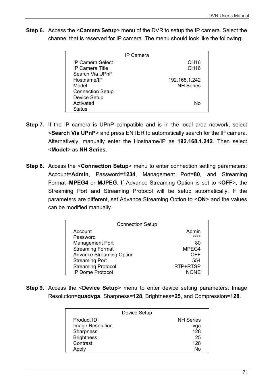 ARM Electronics DVRHD User Manual | Page 72 / 78