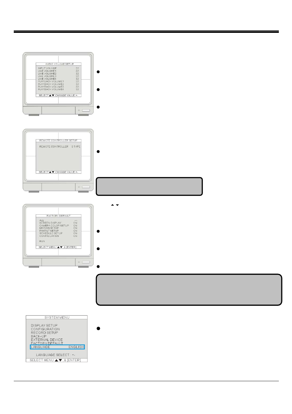 Jpeg2000 stand alone dvr user guide, 7 factory default, 8 language | ARM Electronics JHD User Manual | Page 42 / 70