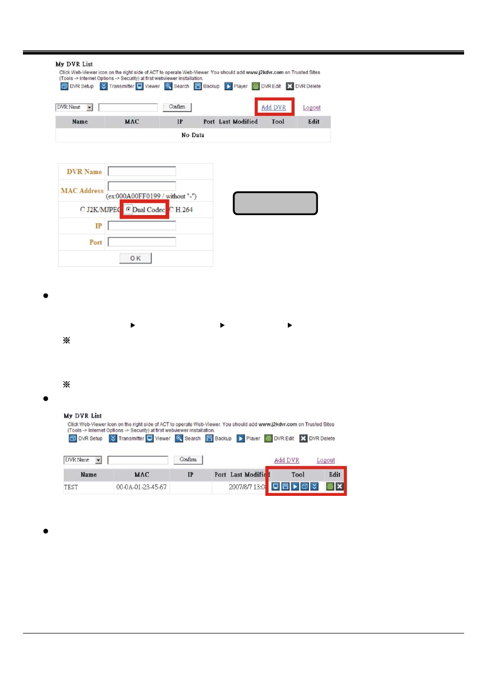 Jpeg2000 stand alone dvr user guide | ARM Electronics JHD User Manual | Page 58 / 70