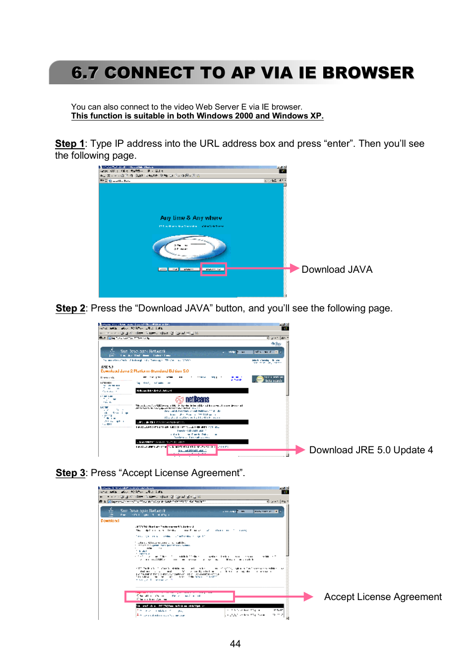 7 connect to ap via ie browser | ARM Electronics RDVR16A User Manual | Page 48 / 60