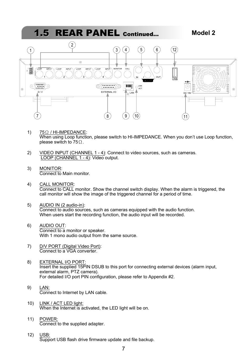 5 rear panel, Model 2, Continued | ARM Electronics RT4CD User Manual | Page 10 / 59