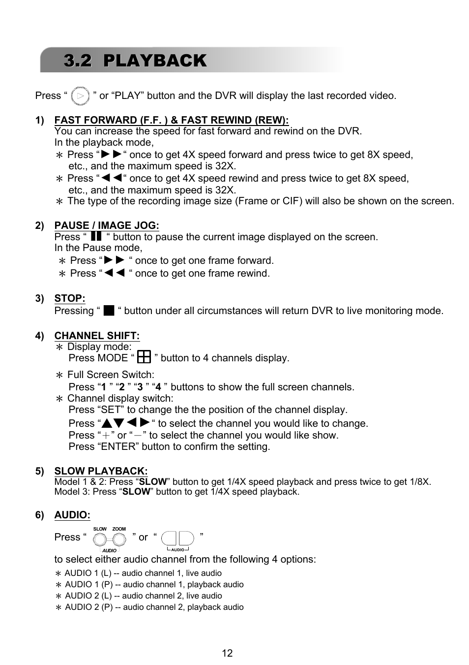 2 playback | ARM Electronics RT4CD User Manual | Page 15 / 59