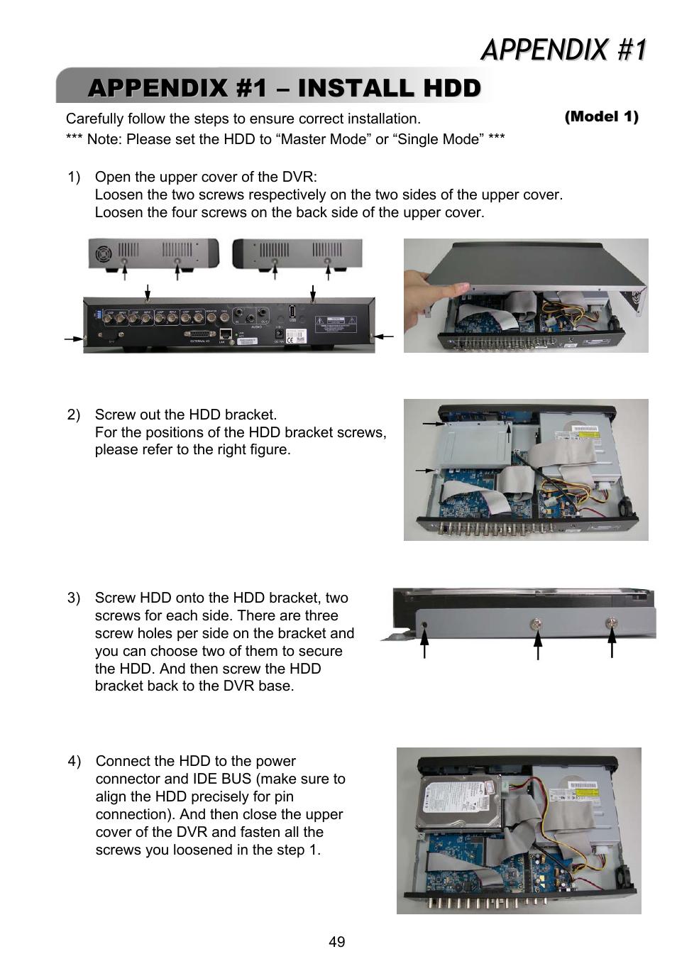 Appendix #1, Appendix #1 – – install hdd install hdd | ARM Electronics RT4CD User Manual | Page 52 / 59