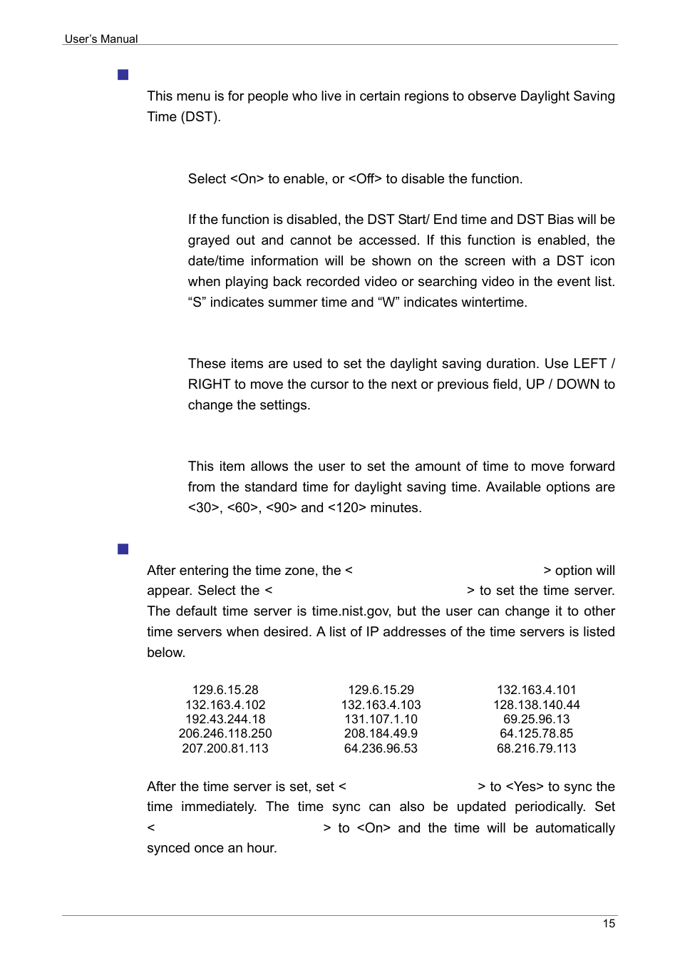 Daylight saving time, Setup, Network time protocol setup | ARM Electronics XR&HD480 OSD User Manual | Page 16 / 111