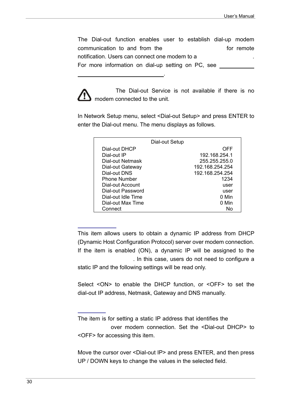 Dial-out setup | ARM Electronics XR&HD480 OSD User Manual | Page 31 / 111
