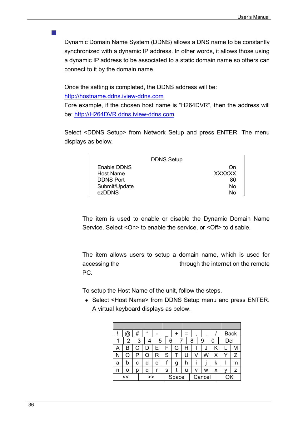 Ddns setup, Enable ddns, Host name | ARM Electronics XR&HD480 OSD User Manual | Page 37 / 111