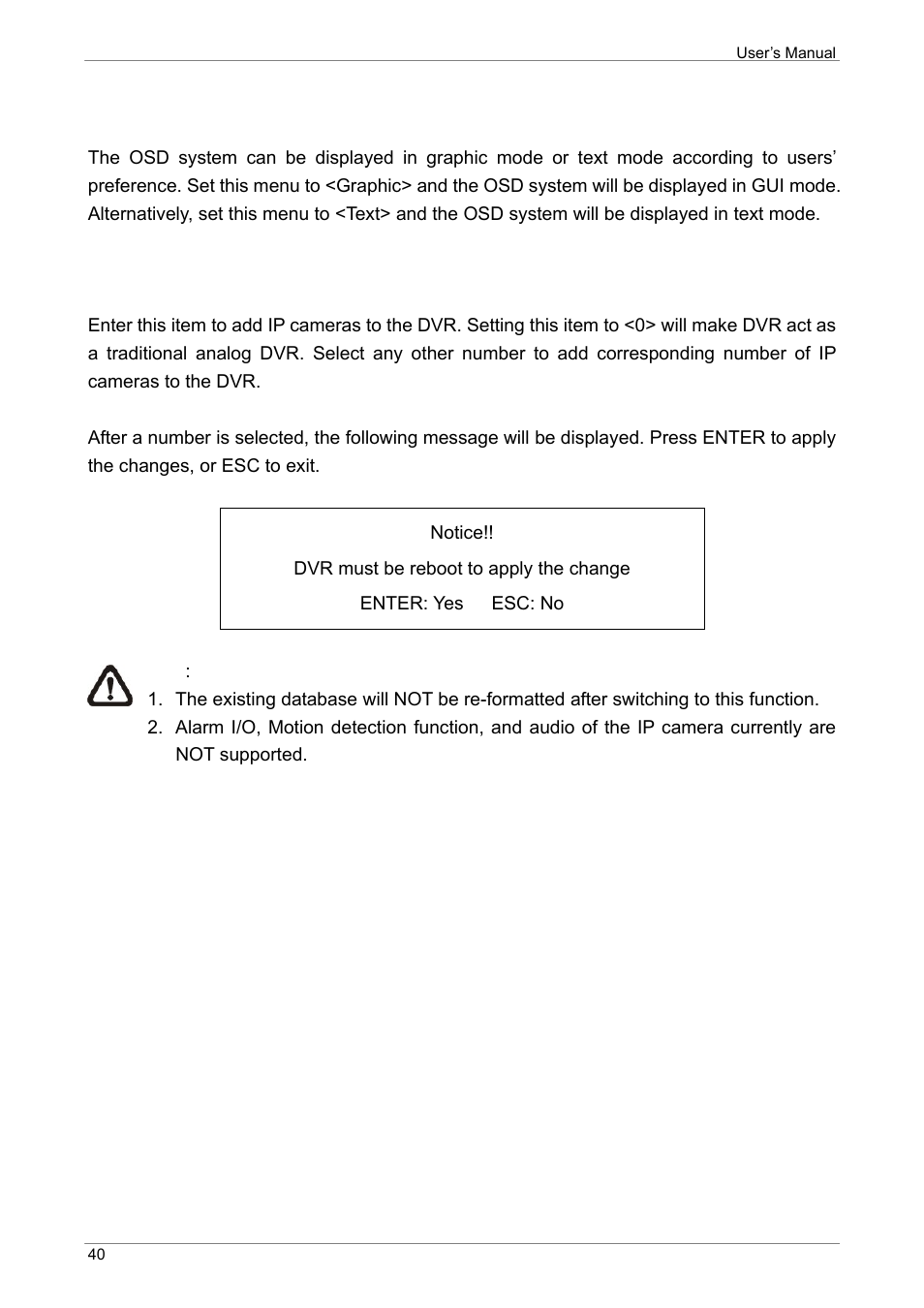 User interface, Ip camera support | ARM Electronics XR&HD480 OSD User Manual | Page 41 / 111
