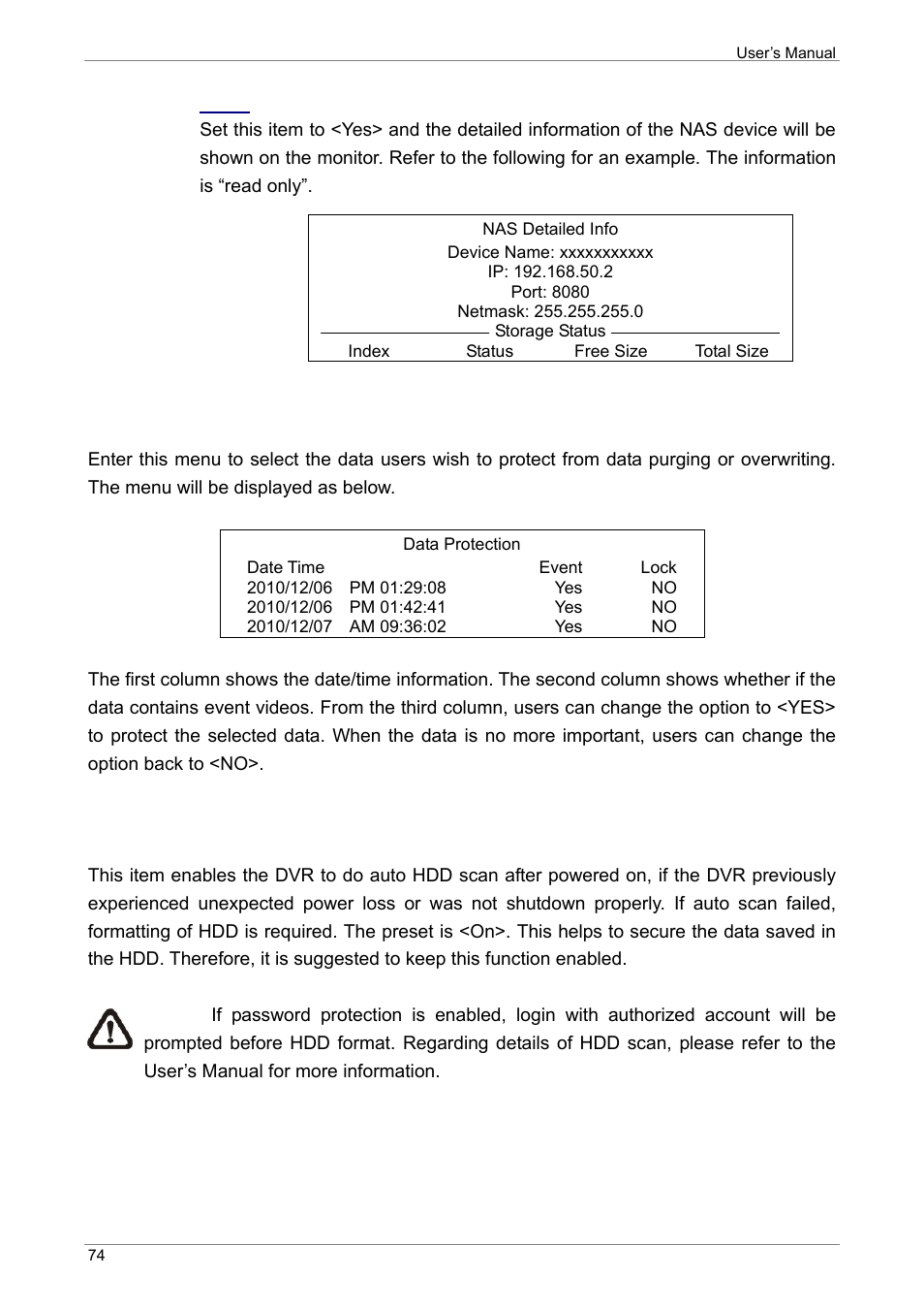 Data protection, Repair on power loss | ARM Electronics XR&HD480 OSD User Manual | Page 75 / 111