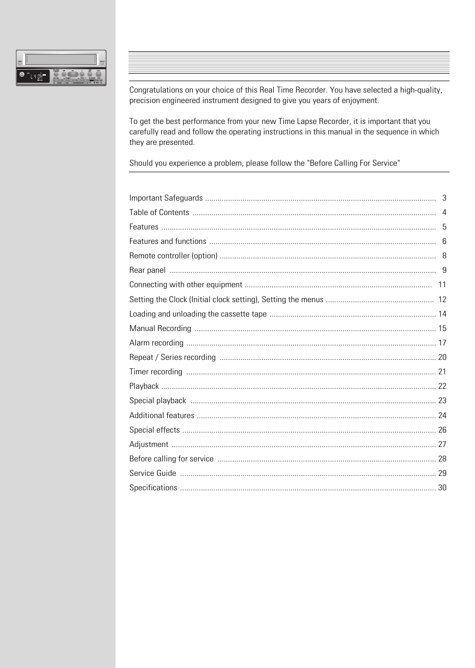 ARM Electronics Casino VCR800 User Manual | Page 4 / 34