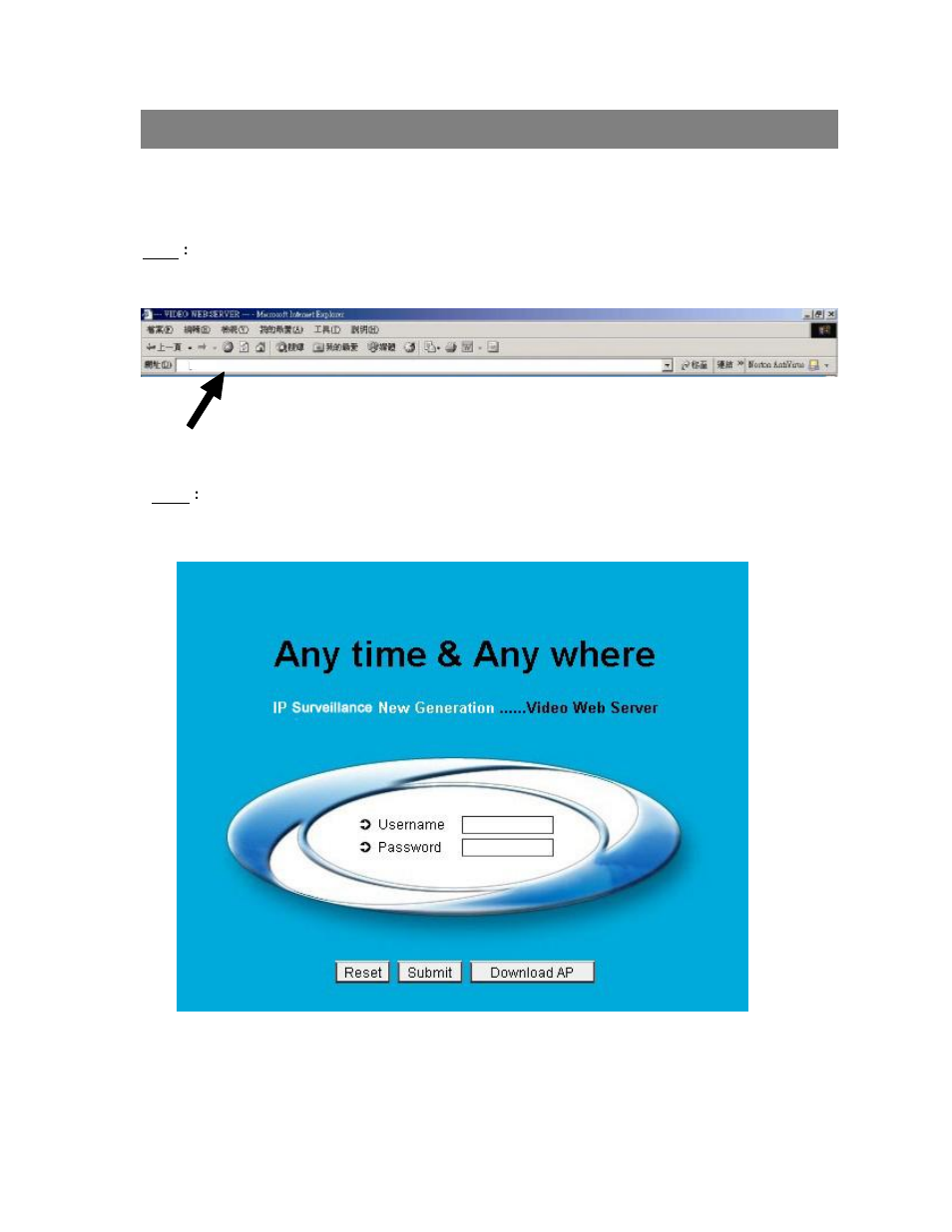 Connect video web server via ie browser | ARM Electronics ENDVR9A User Manual | Page 44 / 53