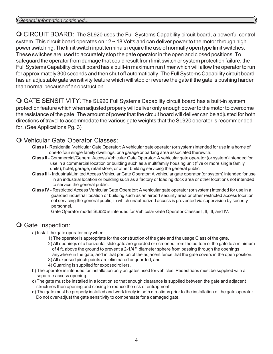 Chamberlain LIFTMASTER SL920 User Manual | Page 4 / 32