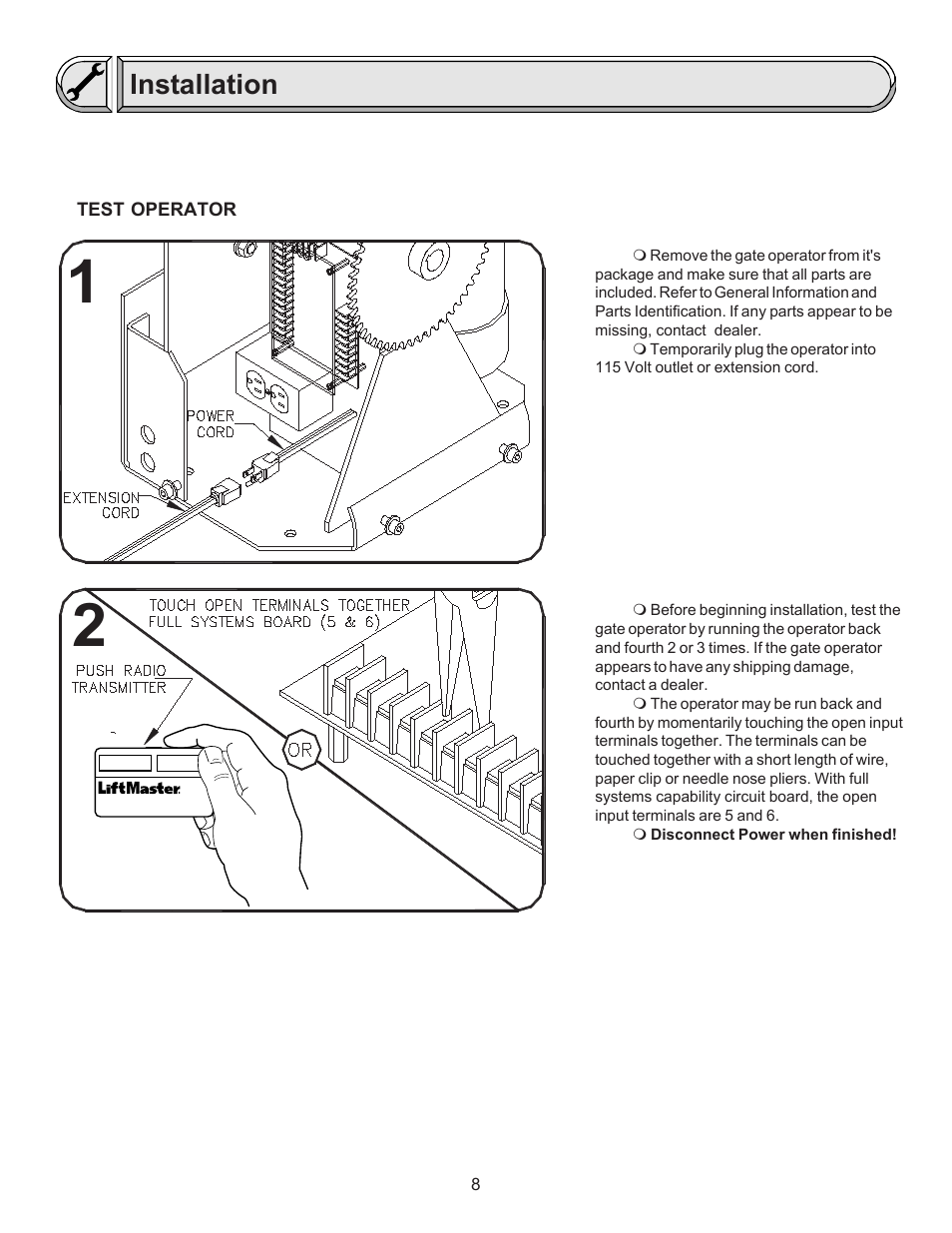 Installation | Chamberlain LIFTMASTER SL920 User Manual | Page 8 / 32