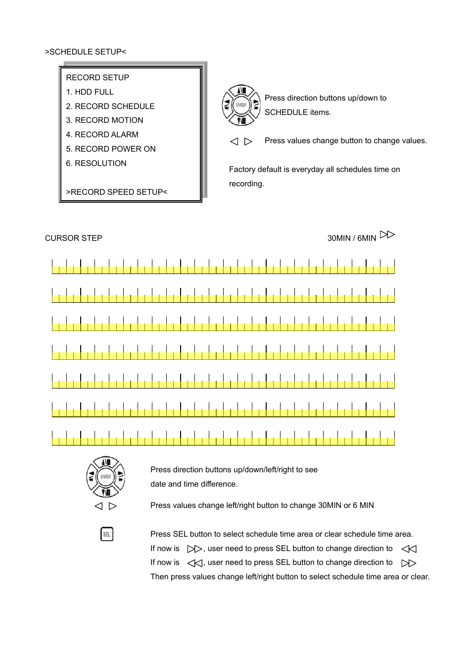 Schedule setup | ARM Electronics NDVR16 User Manual | Page 31 / 50