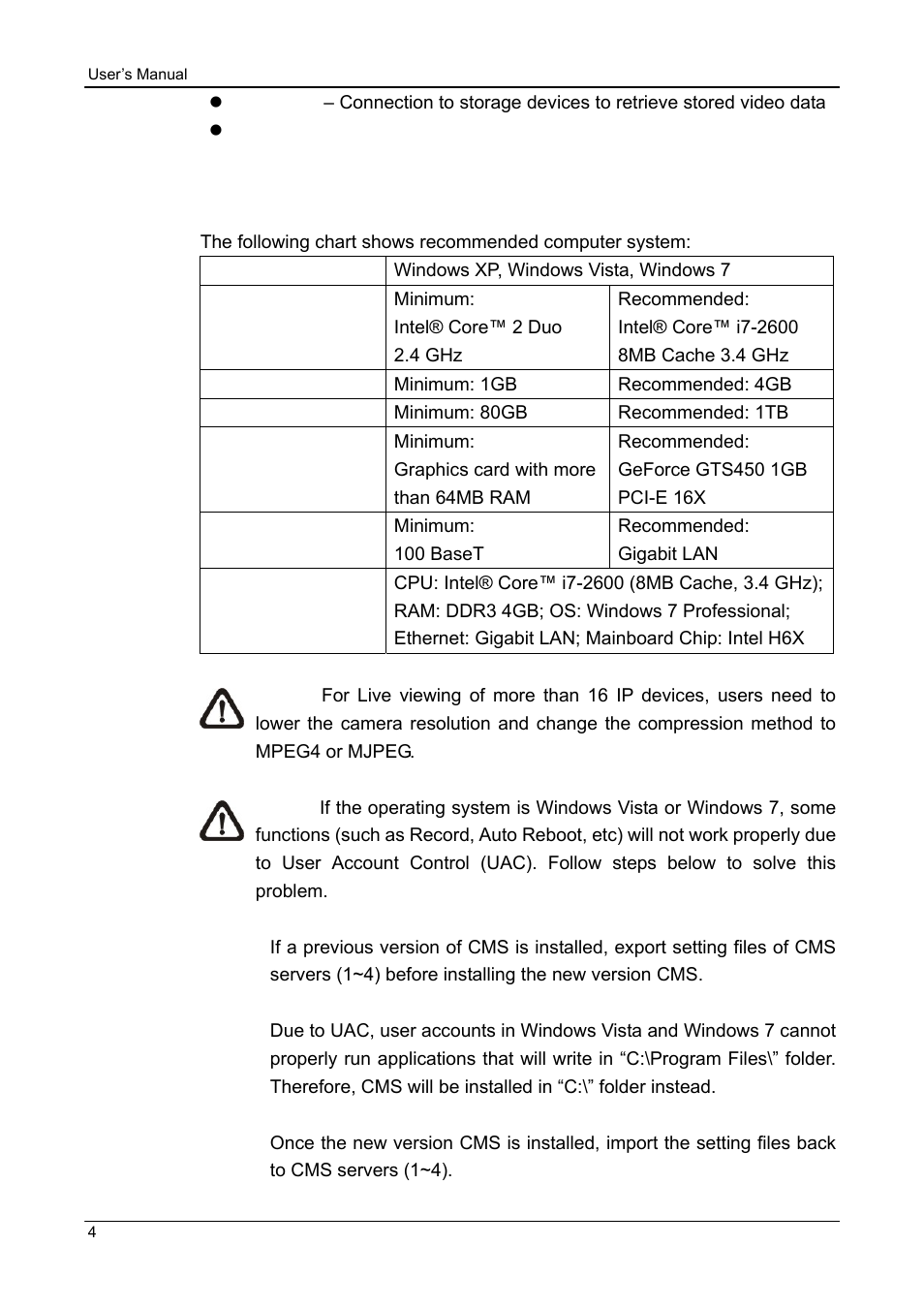 1 system requirement | ARM Electronics CMS User Manual | Page 5 / 122