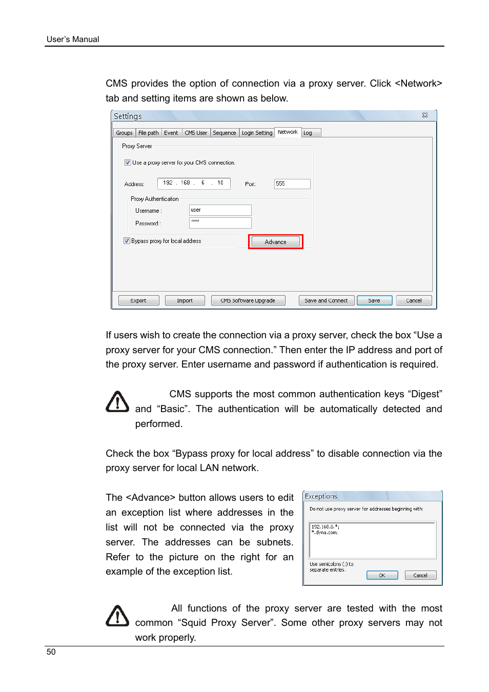 8 network setting | ARM Electronics CMS User Manual | Page 51 / 122