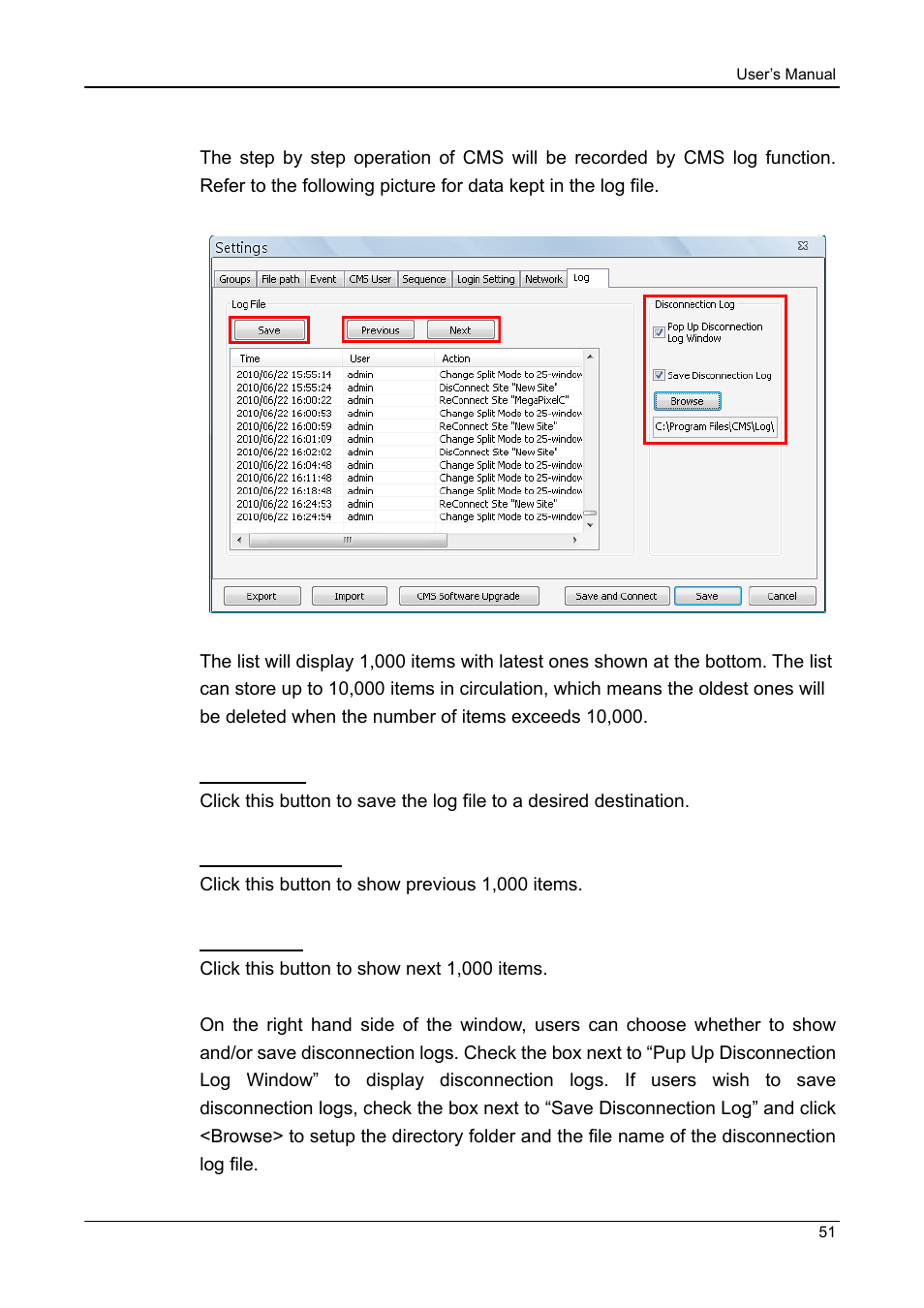 9 log data | ARM Electronics CMS User Manual | Page 52 / 122