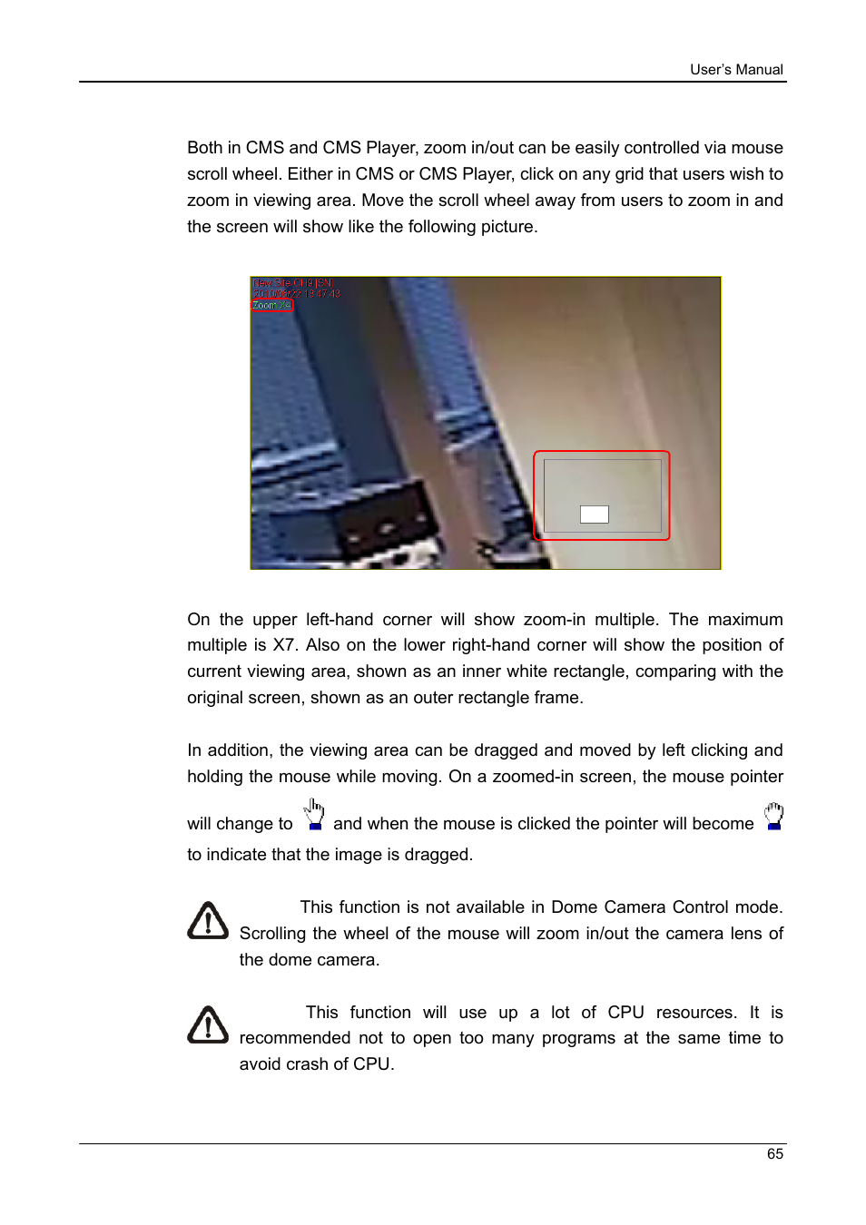 4 eptz control via mouse | ARM Electronics CMS User Manual | Page 66 / 122