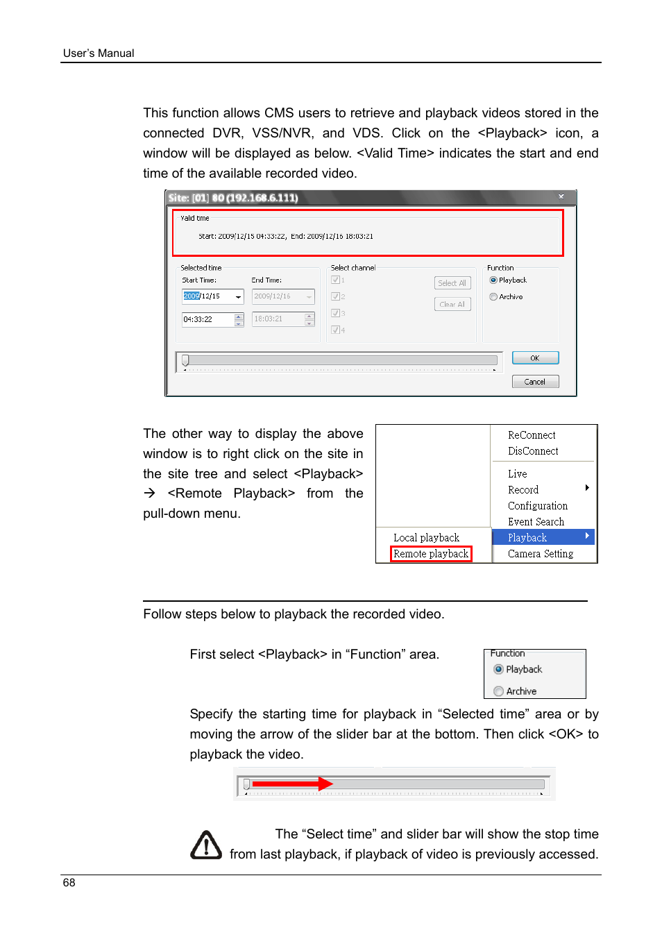 7 playback recorded video | ARM Electronics CMS User Manual | Page 69 / 122