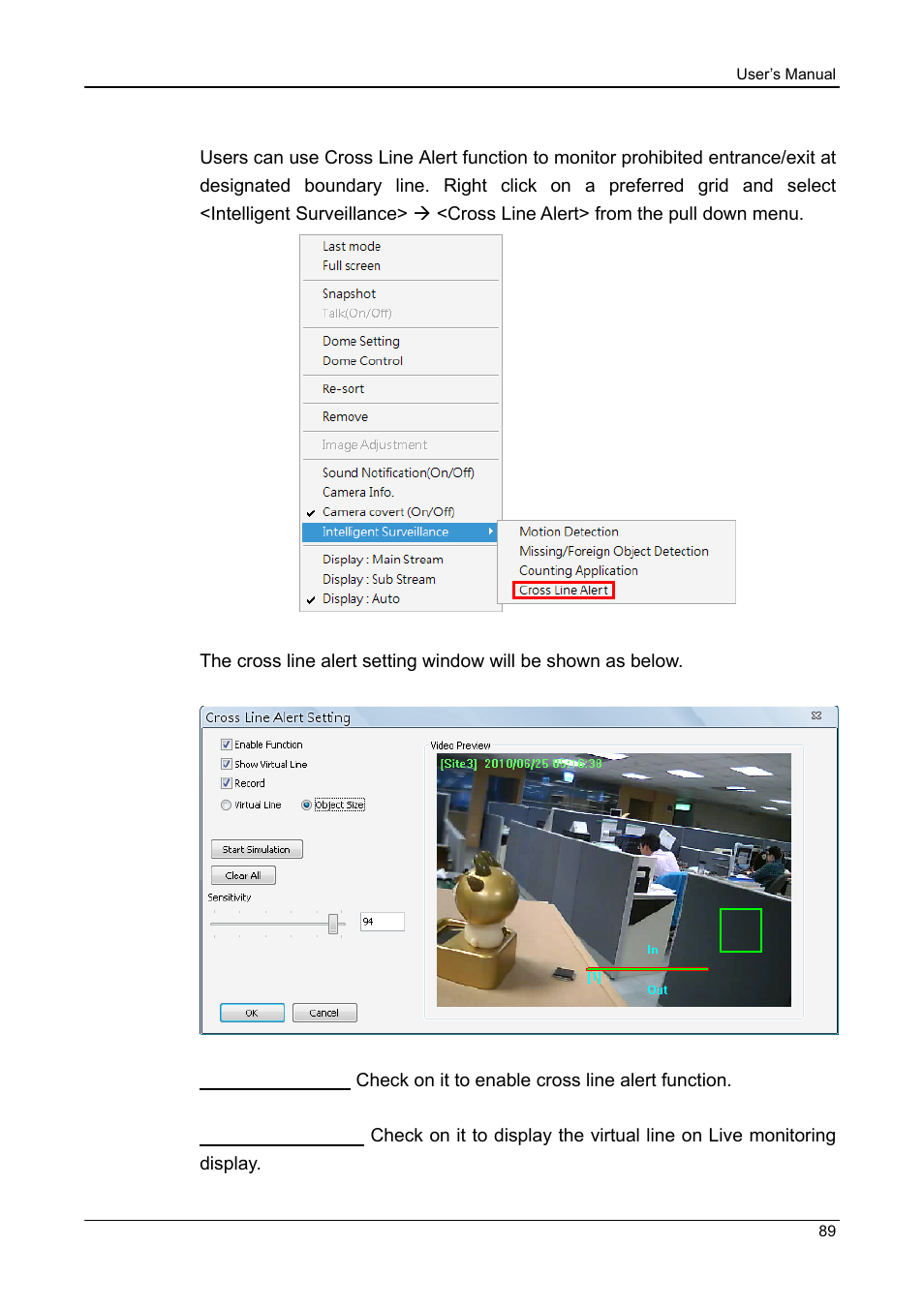 13 cross line alert (pro version only) | ARM Electronics CMS User Manual | Page 90 / 122