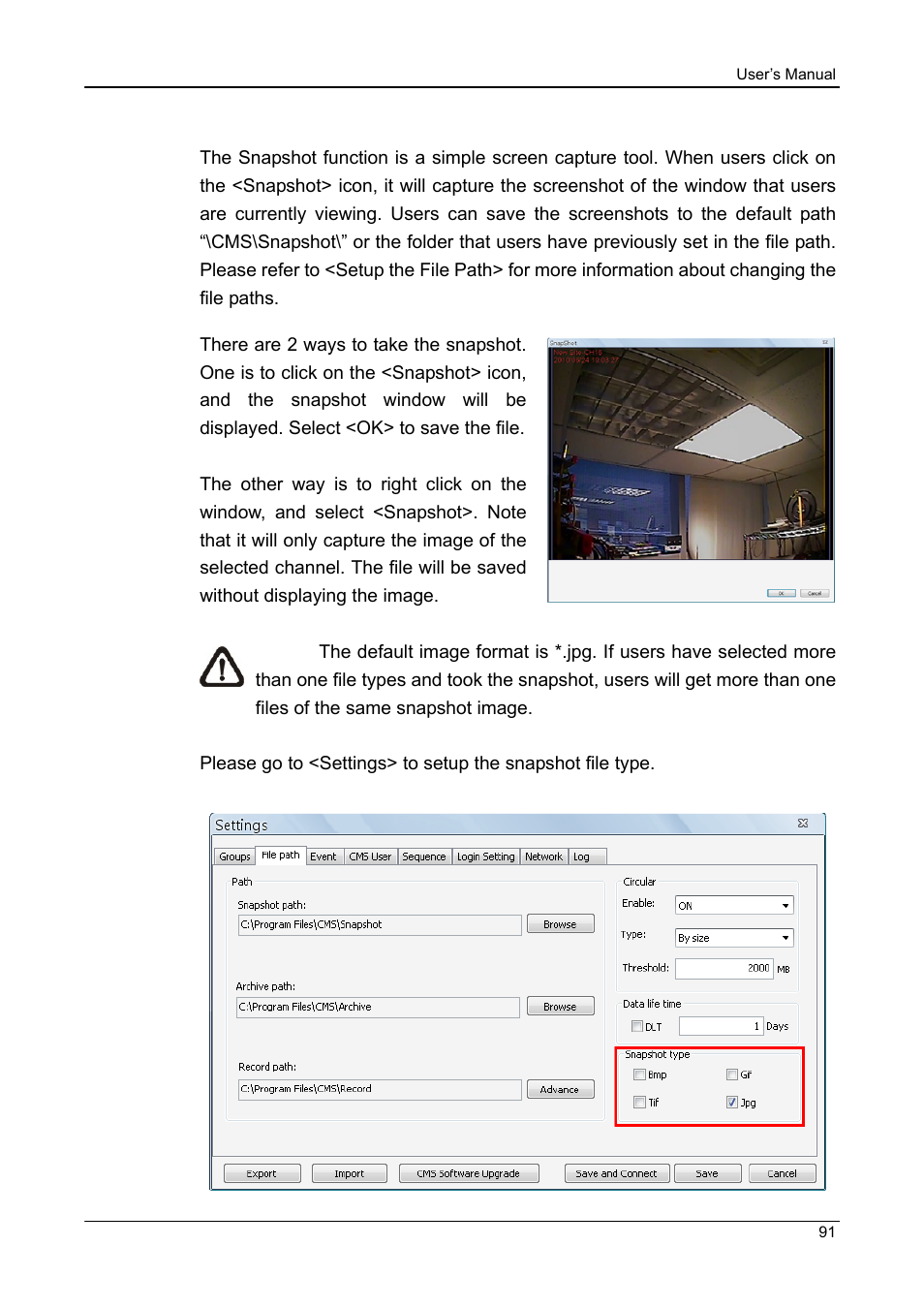 14 take a snapshot | ARM Electronics CMS User Manual | Page 92 / 122