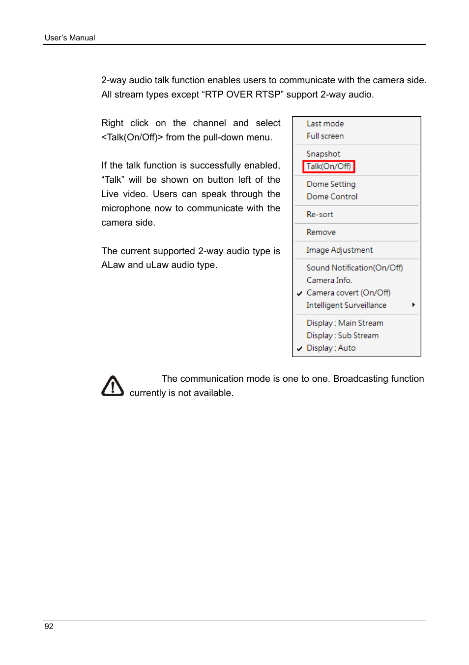 15 2-way audio talk | ARM Electronics CMS User Manual | Page 93 / 122