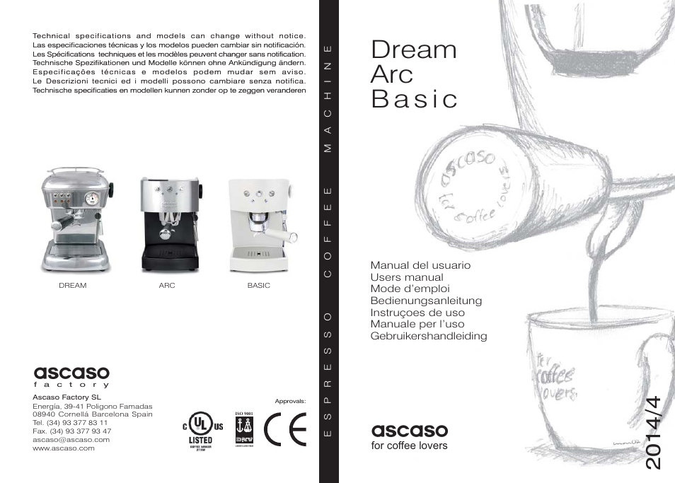 Ascaso Dream User Manual | 54 pages