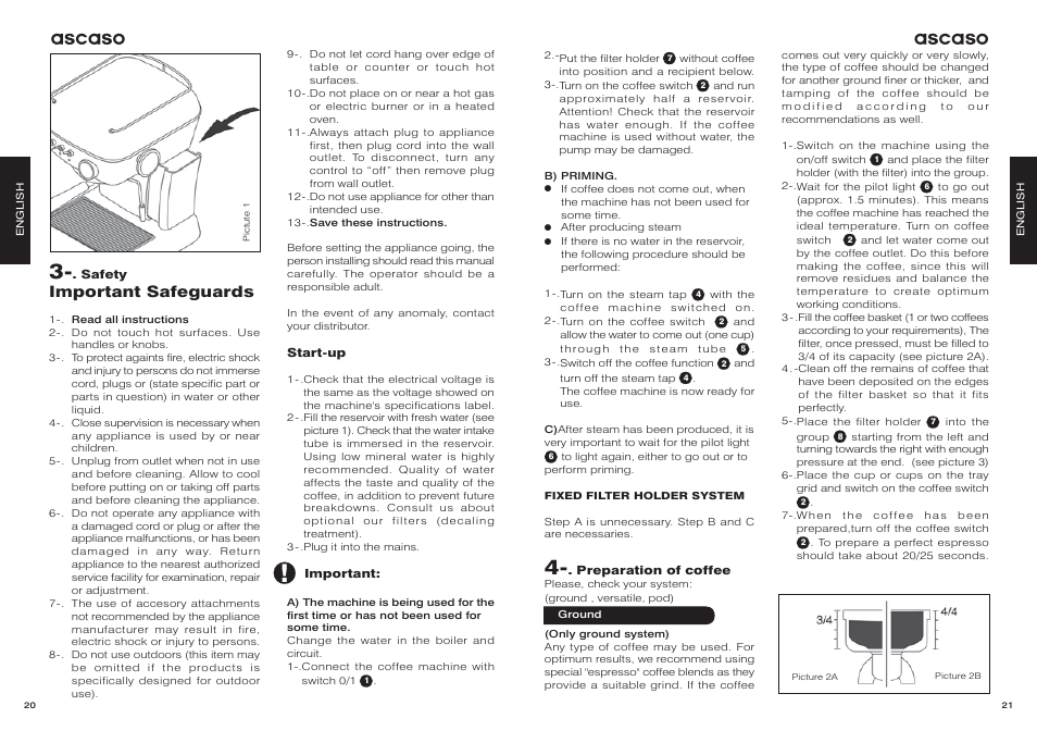 Important safeguards, Ascaso | Ascaso Dream User Manual | Page 13 / 54