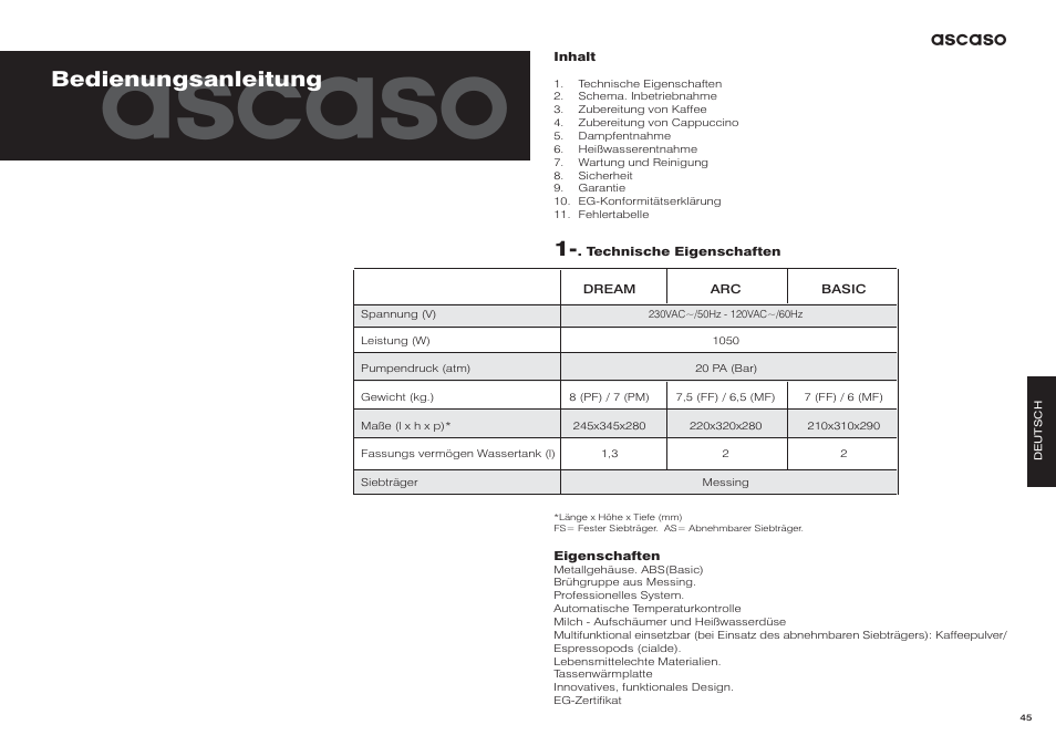 Ascaso, Bedienungsanleitung | Ascaso Dream User Manual | Page 25 / 54