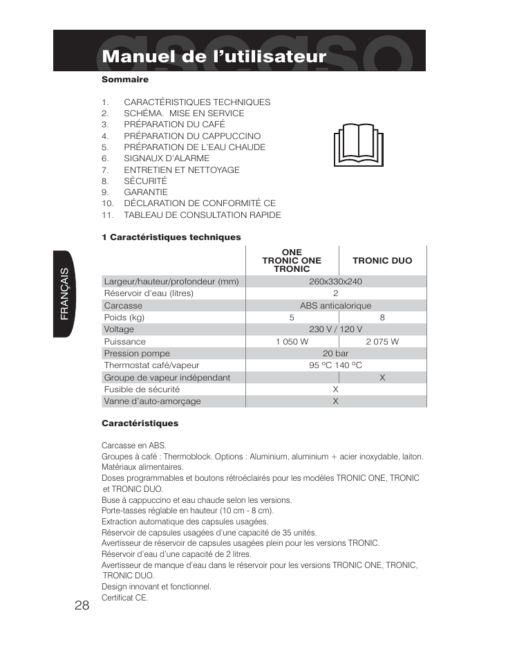 Manuel de l’utilisateur | Ascaso KAP User Manual | Page 28 / 52
