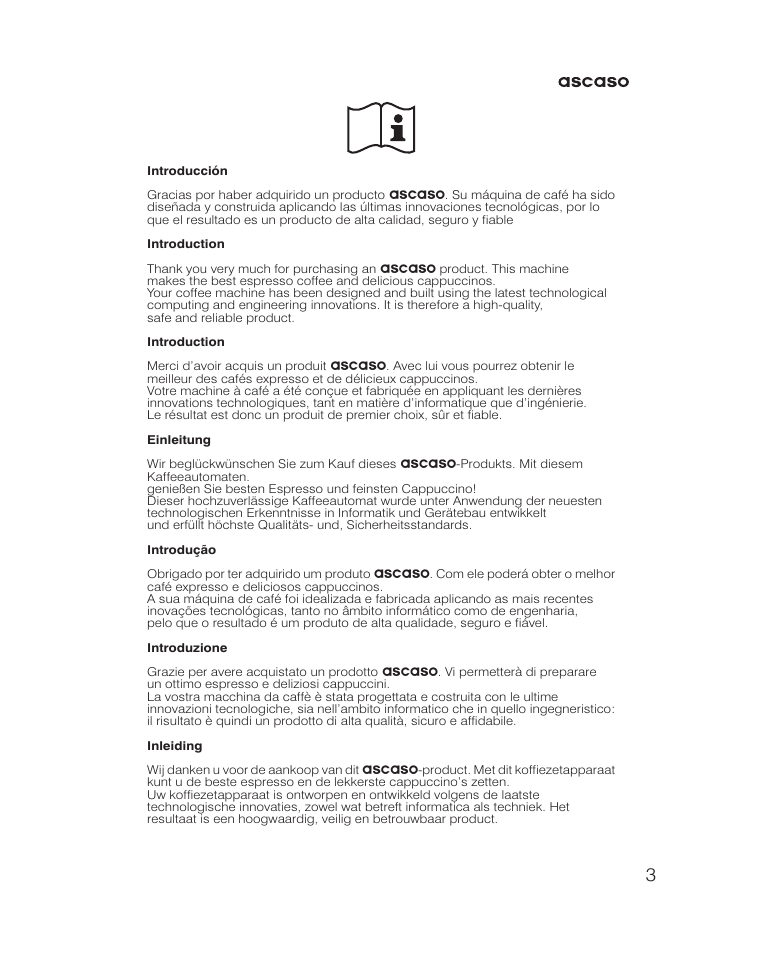 Ascaso KAP User Manual | Page 3 / 52