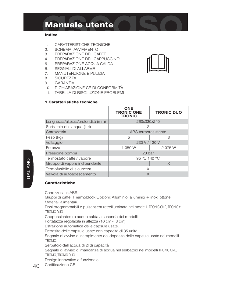 Manuale utente | Ascaso KAP User Manual | Page 40 / 52