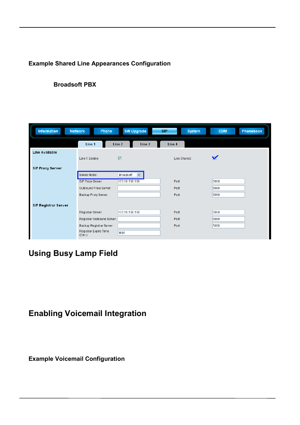 Using busy lamp field, Enabling voicemail integration | ATL Telecom IP-3062 PoE Professional IP Telephone User Manual | Page 38 / 74