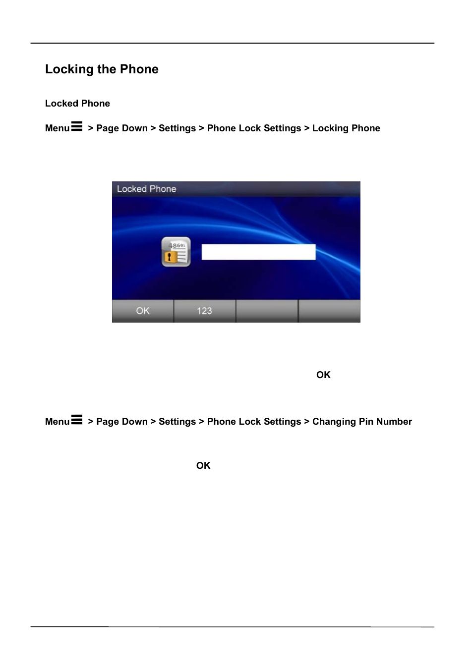 Locking the phone | ATL Telecom IP-3072 PoE Smart Office IP Telephone User Manual | Page 45 / 84