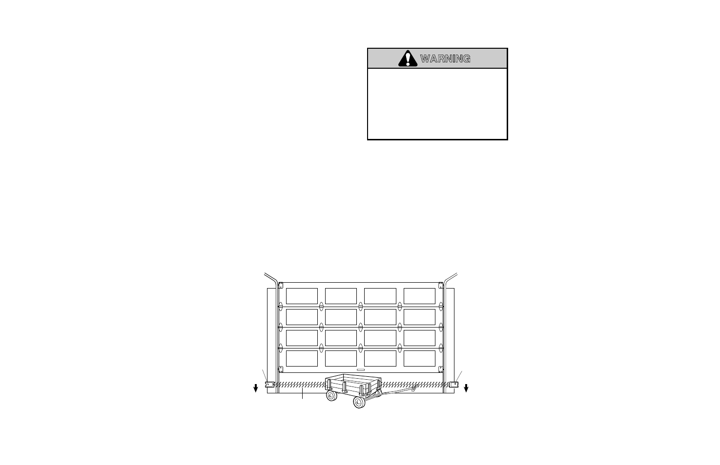 The protector system, Facing the door from inside the garage, Warning | Chamberlain 2000SDC 1/2HP User Manual | Page 12 / 36