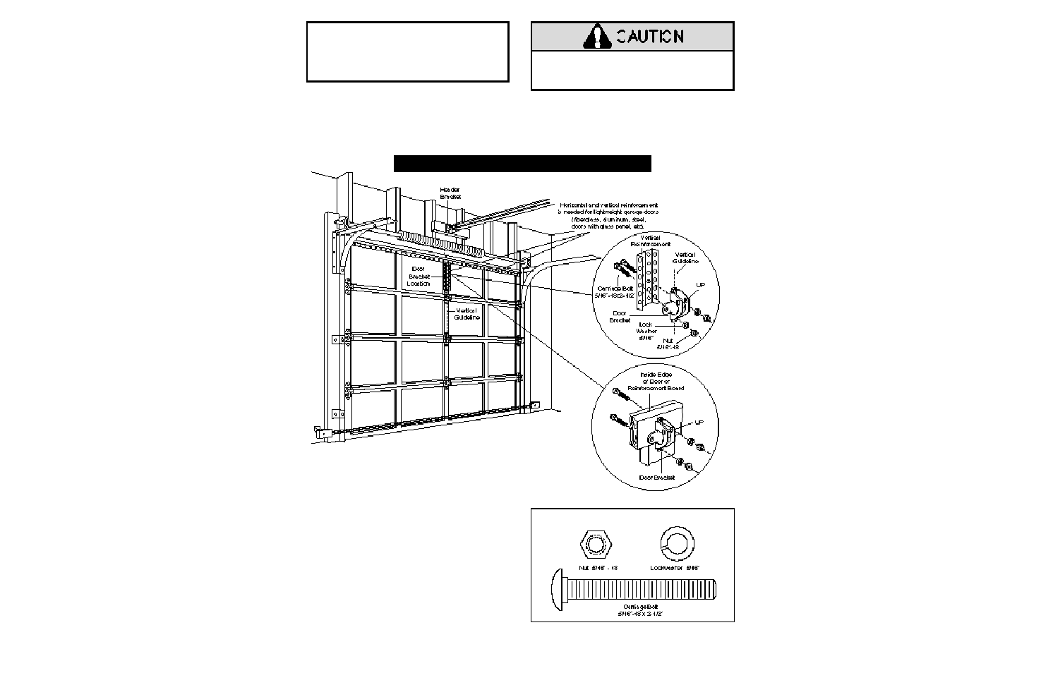 Installation step 12, Fasten door bracket, Sectional door installation procedure | Figure 1 figure 2 | Chamberlain 2000SDC 1/2HP User Manual | Page 20 / 36