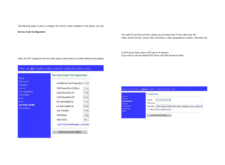 9 service code, 3 localization | ATL Telecom IP250 User Manual | Page 23 / 40