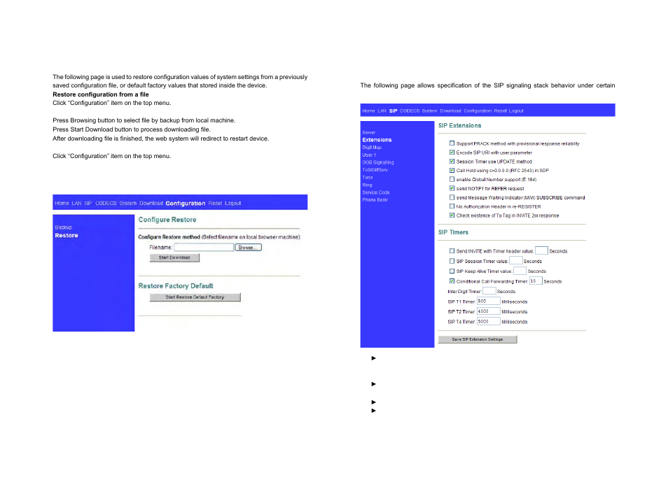 2 restore, 2 extension | ATL Telecom IP250 User Manual | Page 30 / 40