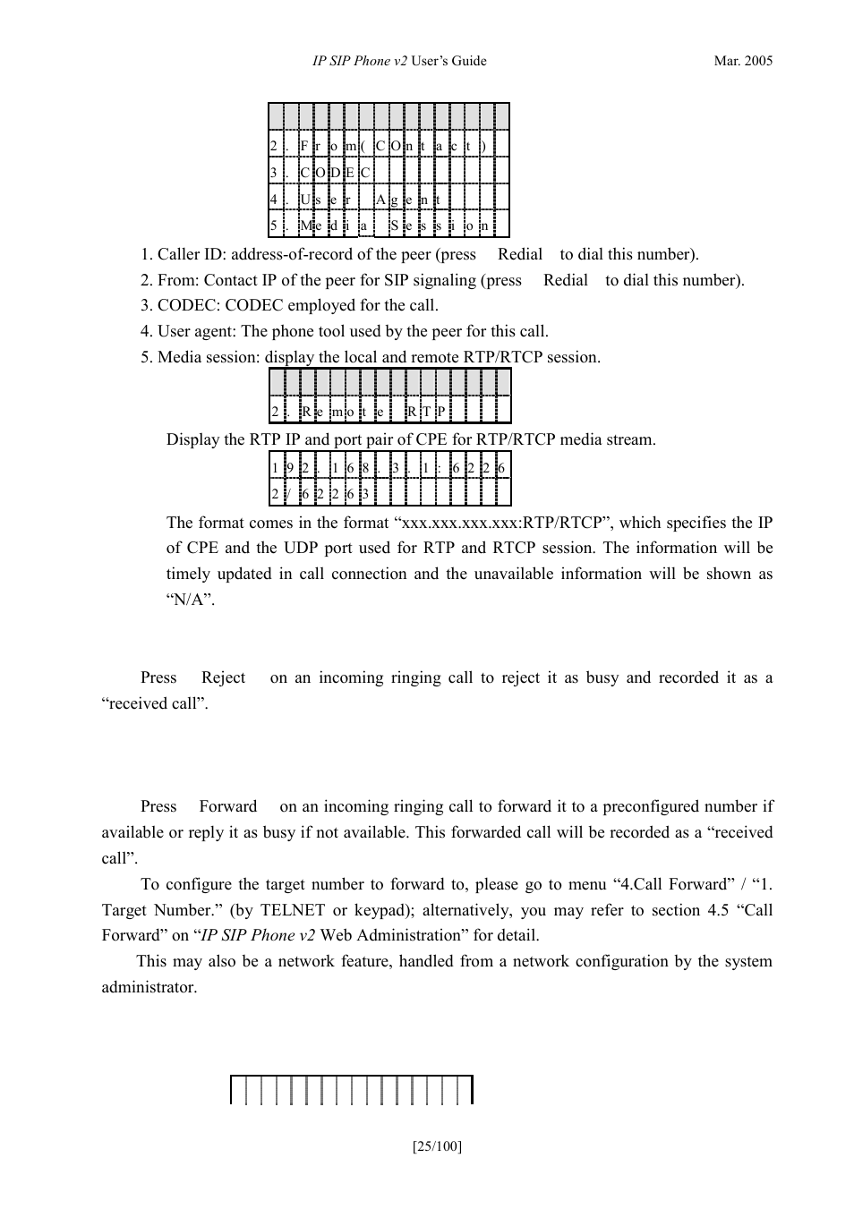 Reject call, Forward call, Answer call | Eject, Orward, Nswer | ATL Telecom IP300S User Manual | Page 25 / 100