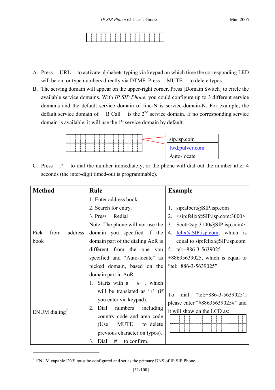 Dial scheme, Cheme, Method rule example | ATL Telecom IP300S User Manual | Page 31 / 100