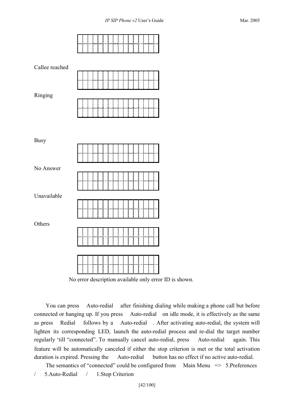 Call failure, Auto-redial, Ailure | Redial | ATL Telecom IP300S User Manual | Page 42 / 100