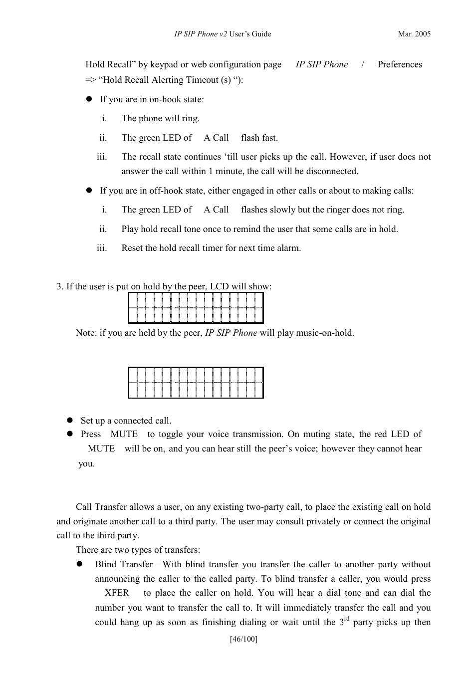 Mute, Transfer, Ransfer | ATL Telecom IP300S User Manual | Page 46 / 100