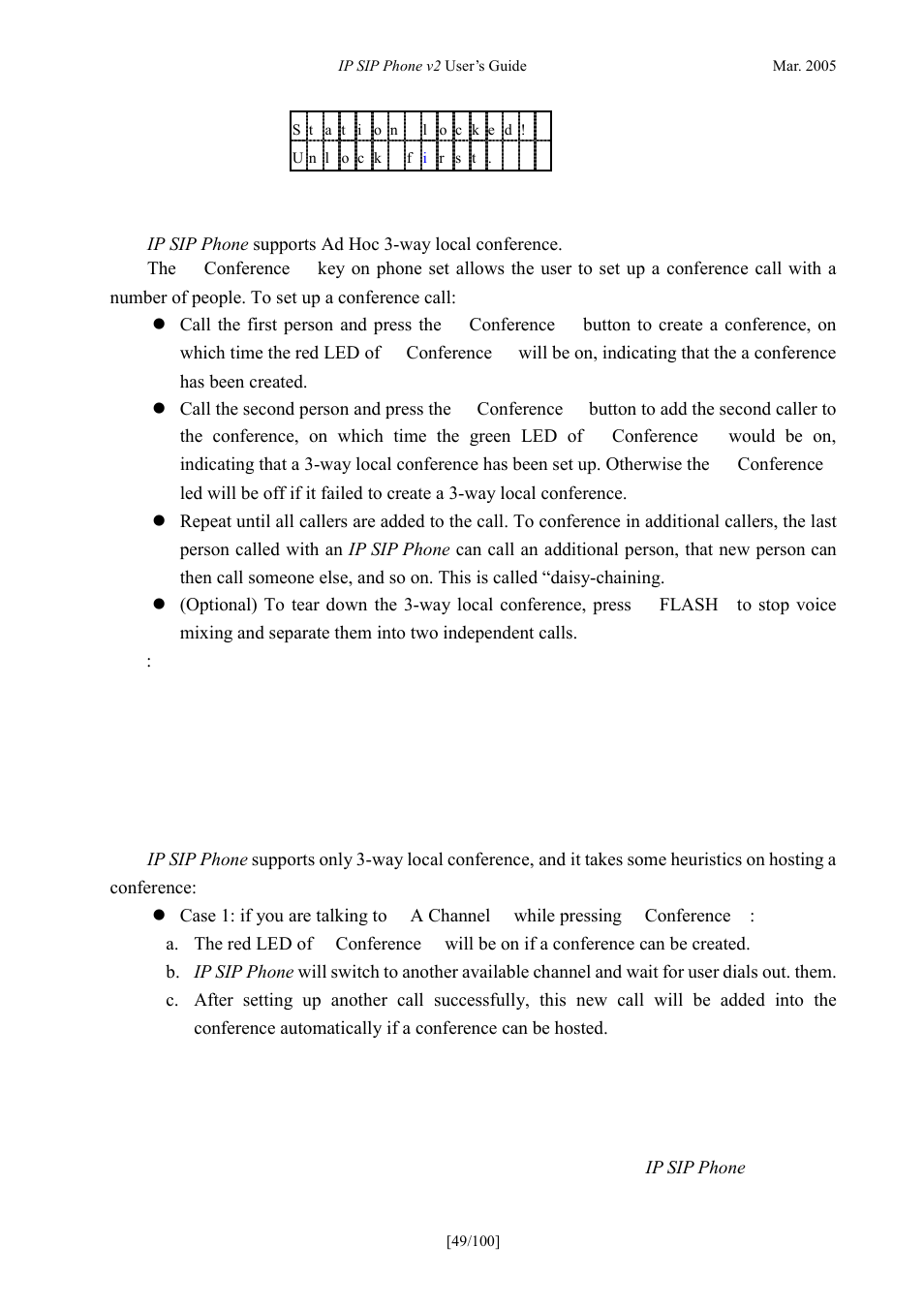 Conference, Heuristics and constraint, Onference | Euristics and constraint | ATL Telecom IP300S User Manual | Page 49 / 100